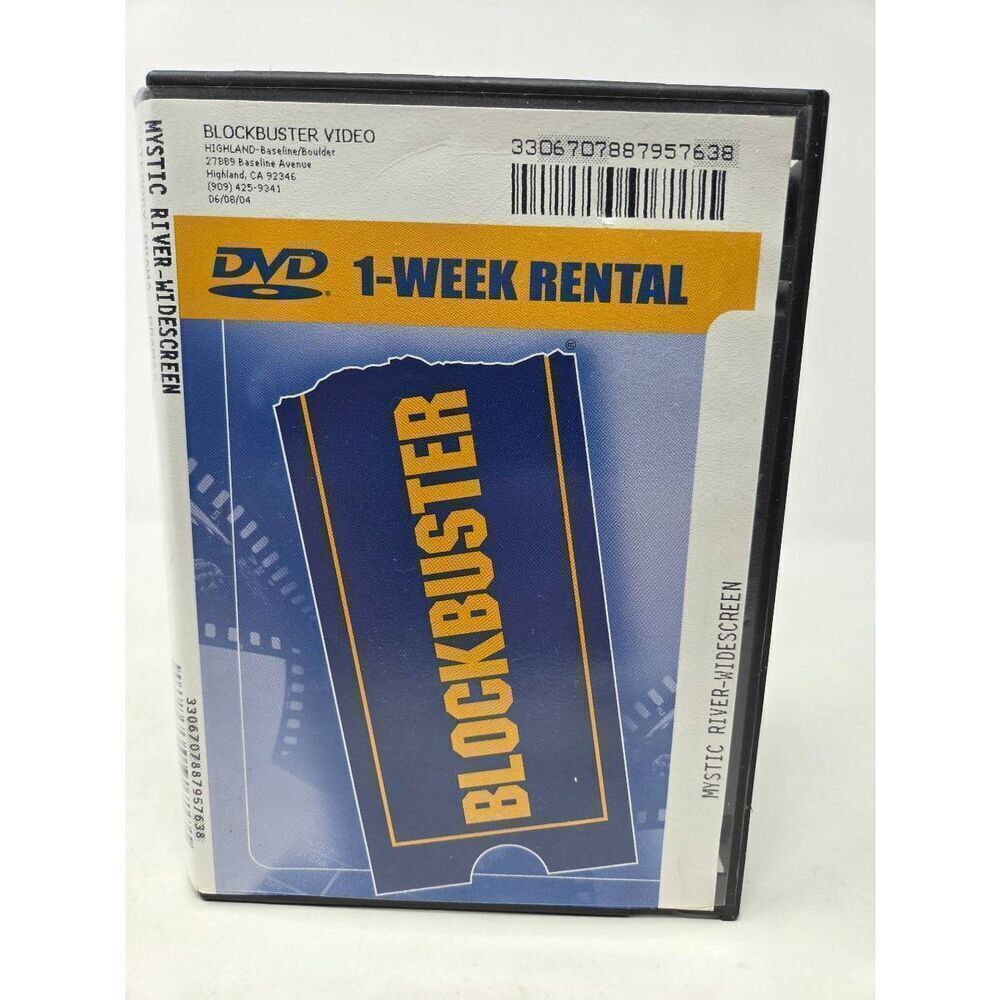 BLOCKBUSTER DVD CASE MYSTIC RIVER RETRO COLLECTIBLE VINTAGE HIGHLAND CALIFORNIA